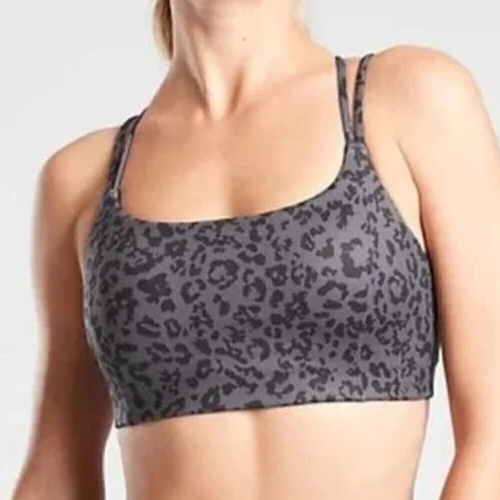 Athleta Breathe In Sports Bra - S Black Animal Print